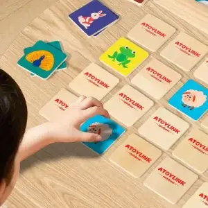 Interactive Wooden Matching Cards
