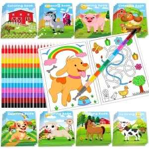 24Pcs Farm Coloring Books
