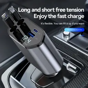 120W 4 in 1 Retractable Car Charger